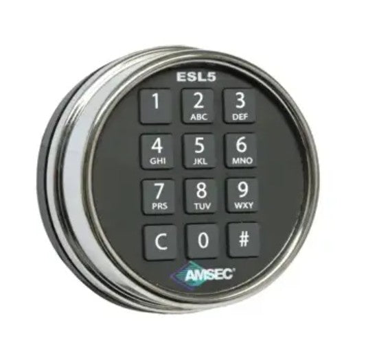 Amsec American Security ESL5 0616186 | Electronic Keypad Lock, Chrome-Plated, UL Listed