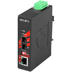 Antaira Technologies IMC-C1000-S1-T | Compact Industrial Gigabit Ethernet Media Converter with 10/100/1000TX to SC SM 10km 1000Mbps Fixed Fiber; EOT: -40C to 80C