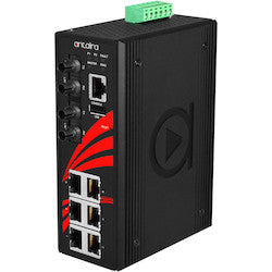 Antaira Technologies LMX-0802-ST-S3 | 8-Port Industrial Managed Ethernet Switch with 6 10/100Tx Ports + 2 100Fx (ST) Single-Mode 30Km Fiber Ports.