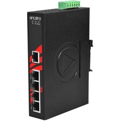 Antaira Technologies LNP-0500 | Ethernet Switch, 5-Port, PoE, Unmanaged, IP30, DIN-Rail Mount, 48 to 55 Volt DC