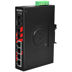 Antaira Technologies LNP-0602-M | 6-Port Industrial PoE+ Unmanaged Ethernet Switch with 4 10/100Tx (30W/Port), 2 100Fx Multimode 2Km