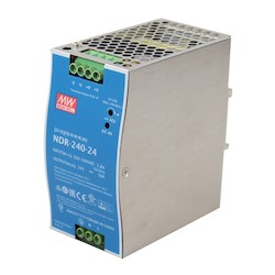 Antaira Technologies NDR-240-24 | 240 Watt Industrial Single Output DIN Rail Power Supply - 24 VDC / 10.0 Amps