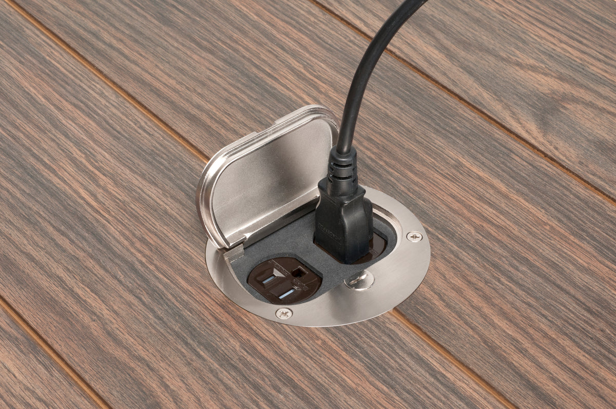 Arlington FLB3531NL | 1-G Nickel Floor Box With Flip Lid