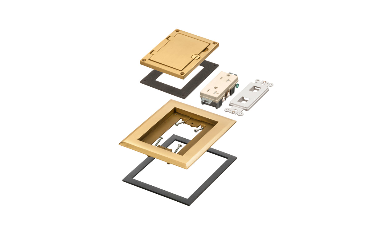 Arlington FLBC8510MB | Brass Single Gang Floor Box Cover