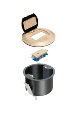 Arlington FLBR6500LA | Round Plastic Box With Cover Light Almond