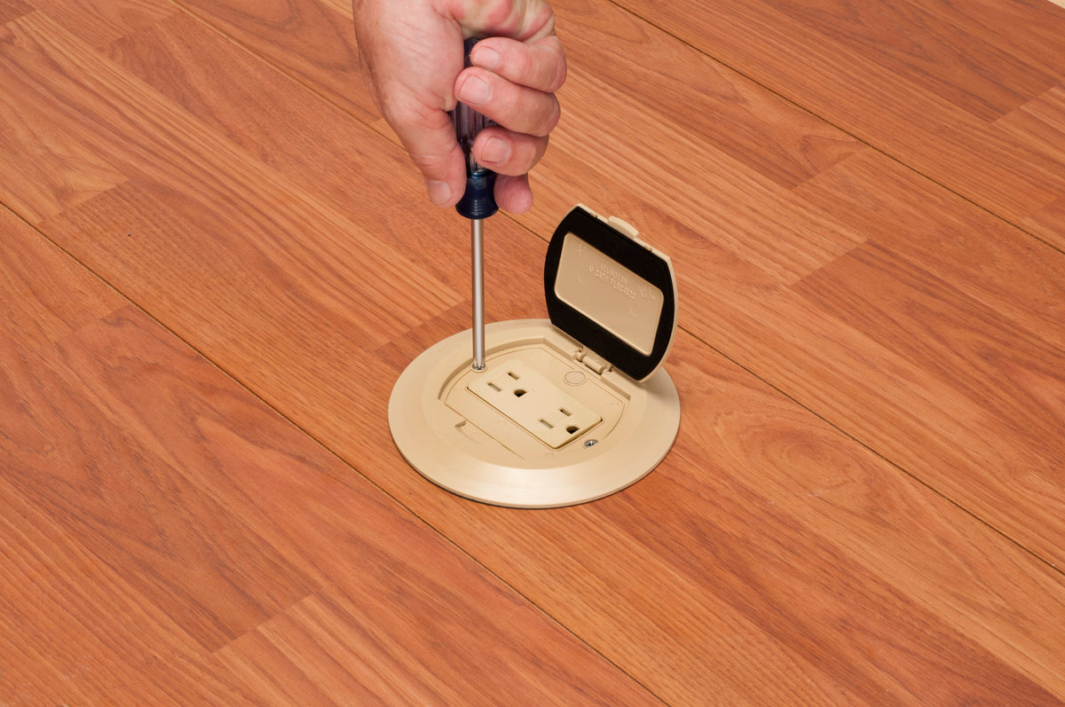 Arlington FLBR6500LA | Round Plastic Box With Cover Light Almond