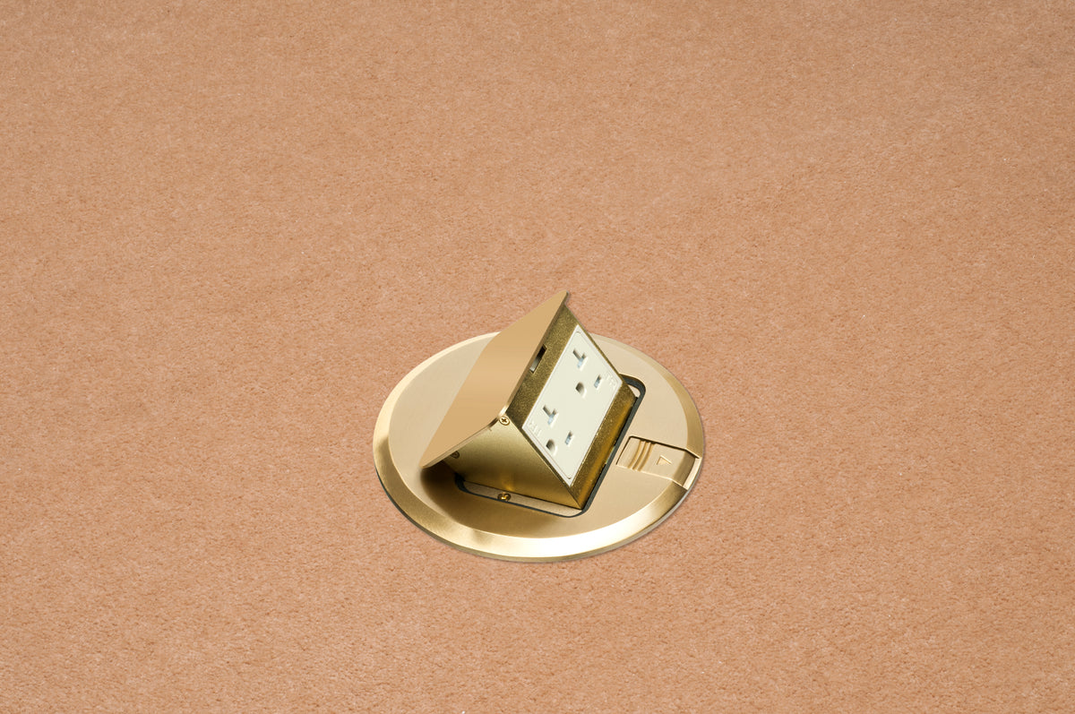 Arlington FLBT6620MB | Brass Pop-Up Cover With Receptacle