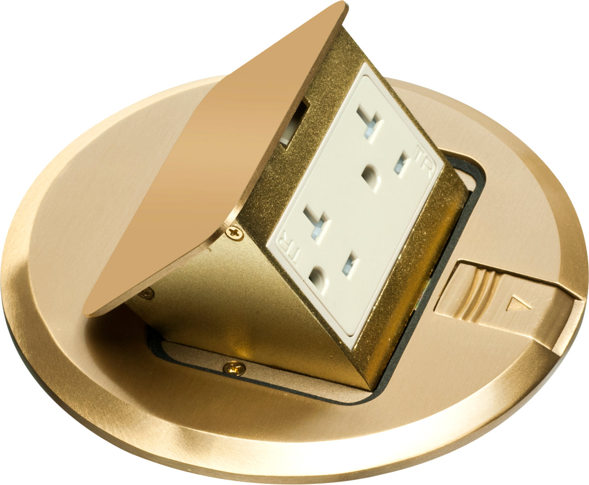 Arlington FLBT6620MB | Brass Pop-Up Cover With Receptacle