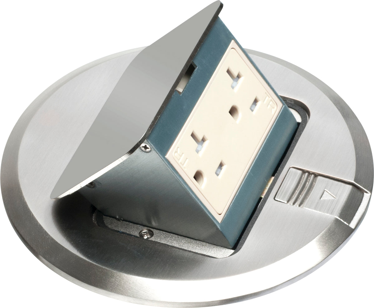 Arlington FLBT6620NL | Nickel Pop-Up Cover With Receptacle