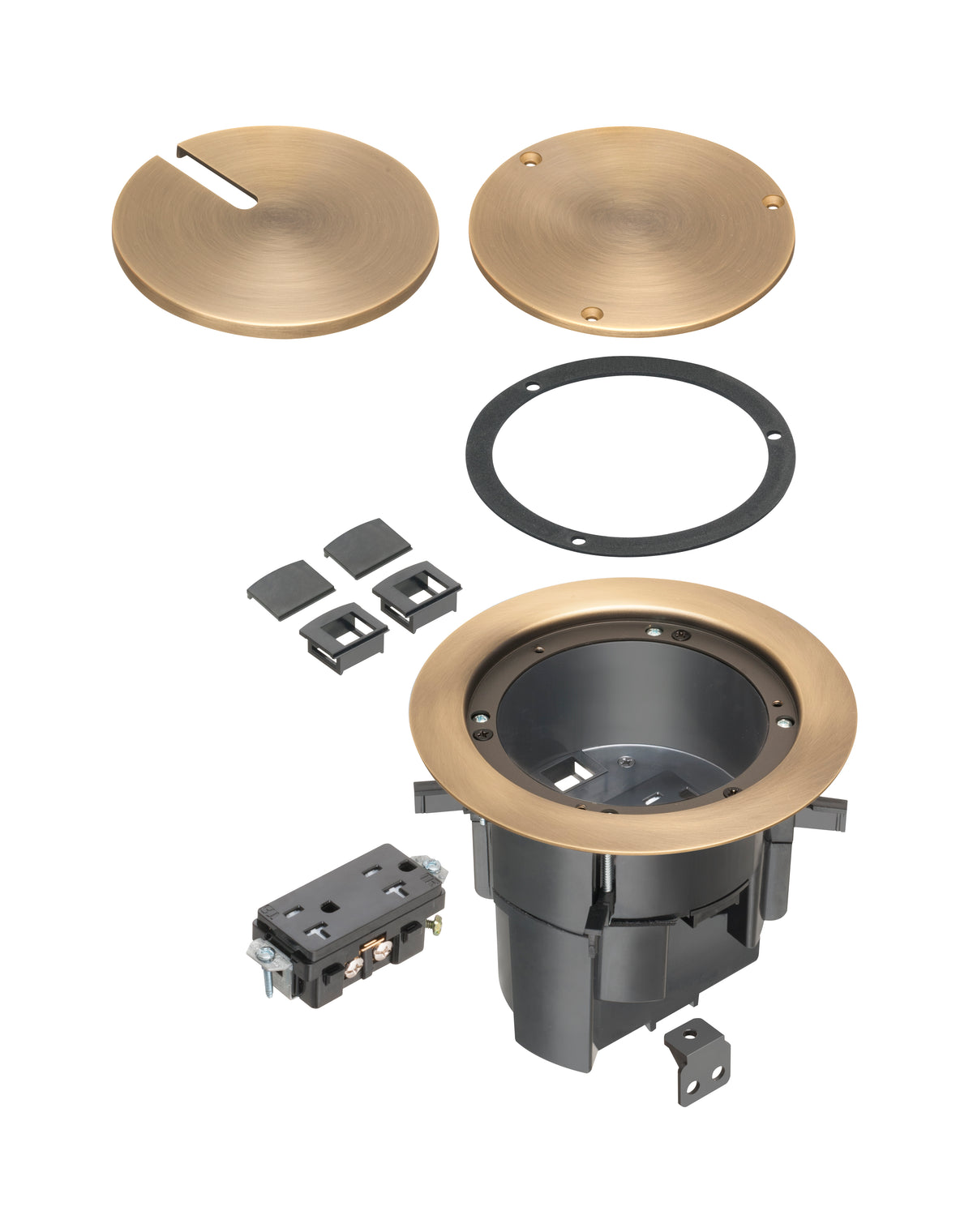 Arlington Industries- Inc FLBR5420AB | Floor Box Kit with Recessed Wiring Device