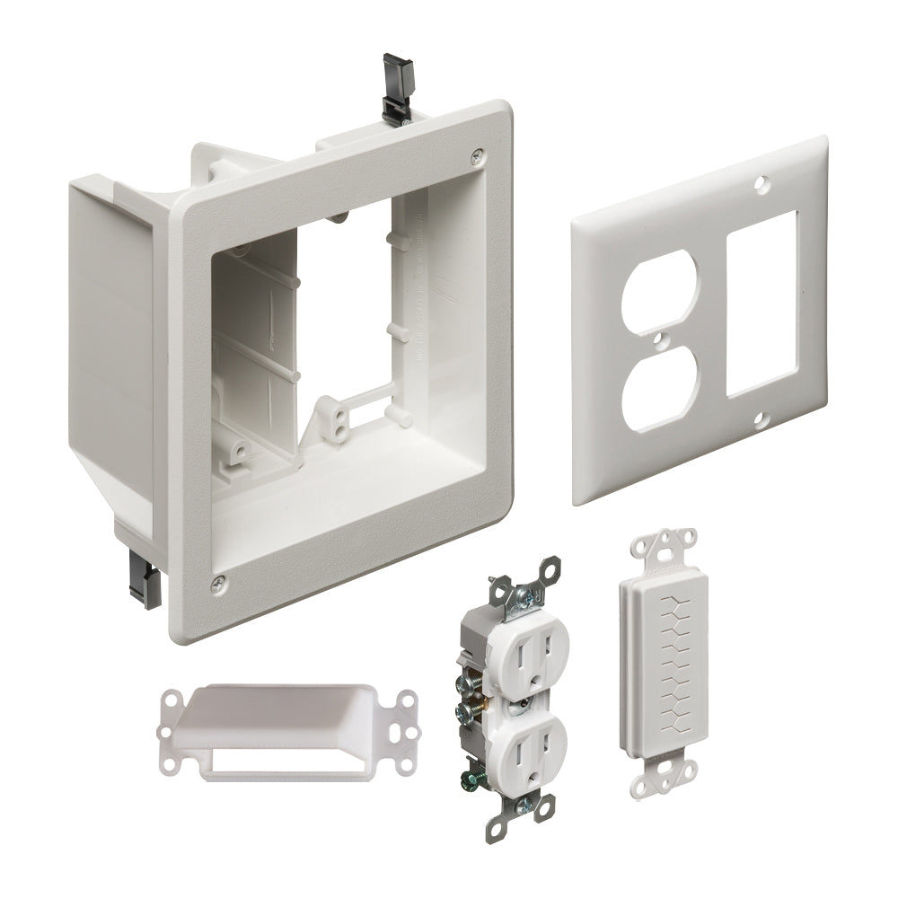 Arlington Industries, Inc TVBR505KGC | 2 Gang White TV Box Kit