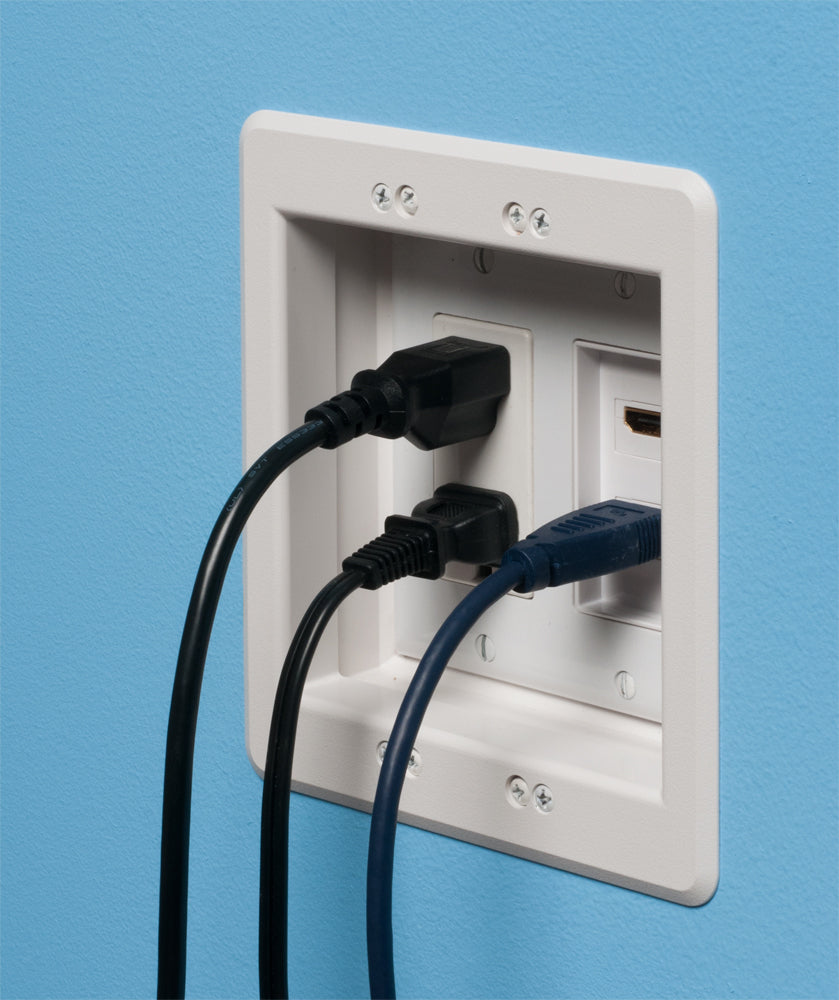 Arlington Industries, Inc TVBU505GC | Recessed Plastic TV Box Comes with Low Voltage Divider