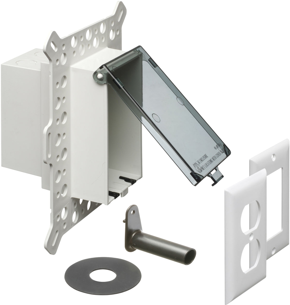 Arlington DBVM1C | Clear Outdoor Receptacle Box