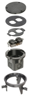Arlington FLB4360BL | FLOOR BOX KIT BLACK