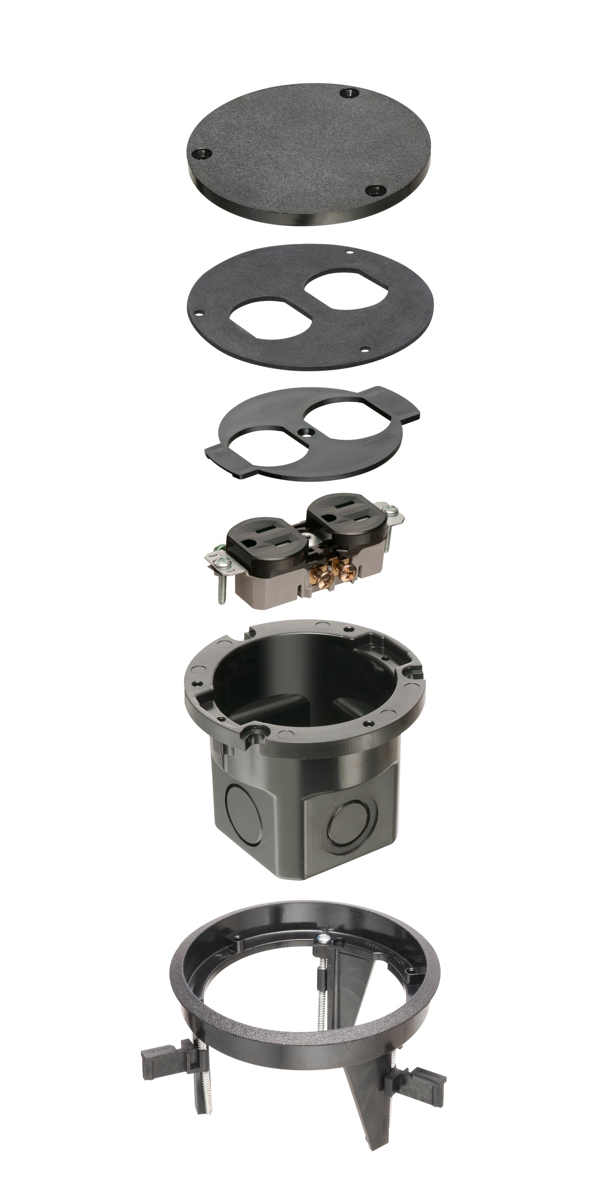 Arlington FLB4360BL | FLOOR BOX KIT BLACK
