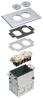 Arlington FLB5321NL | 1 Gang Metal Floor Box Kit