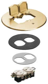 Arlington FLB5331MB | 1 Gang Brass Cover With 2-Flip Lids
