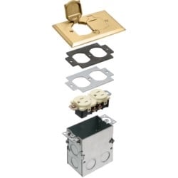 Arlington FLB5331MB | 1 Gang Brass Cover With 2-Flip Lids
