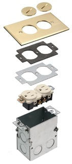 Arlington FLB5541NL | 2 Gang Metal Floor Box Kit