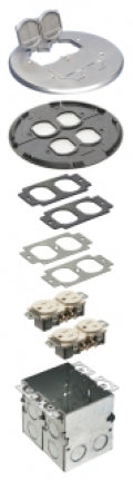 Arlington FLB6240NL | Round Nickel Floor Box 2G