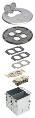 Arlington FLB6242NL | Round Nickel Floor Box 2G Flip