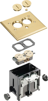 Arlington FLBA101MB | Brass Adjustable Floor Box