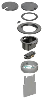 Arlington FLBC4560DBL | Recessed Black Floor Box With De
