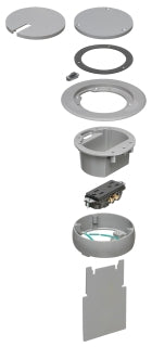 Arlington FLBC4560DGY | Recessed Gray Floor Box Cover Kit With Decora Receptacle