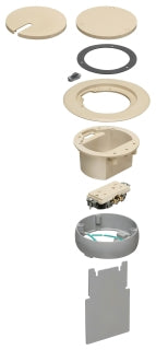 Arlington FLBC4560DLA | Recessed Light-Almond Floor Box Kit With Decora