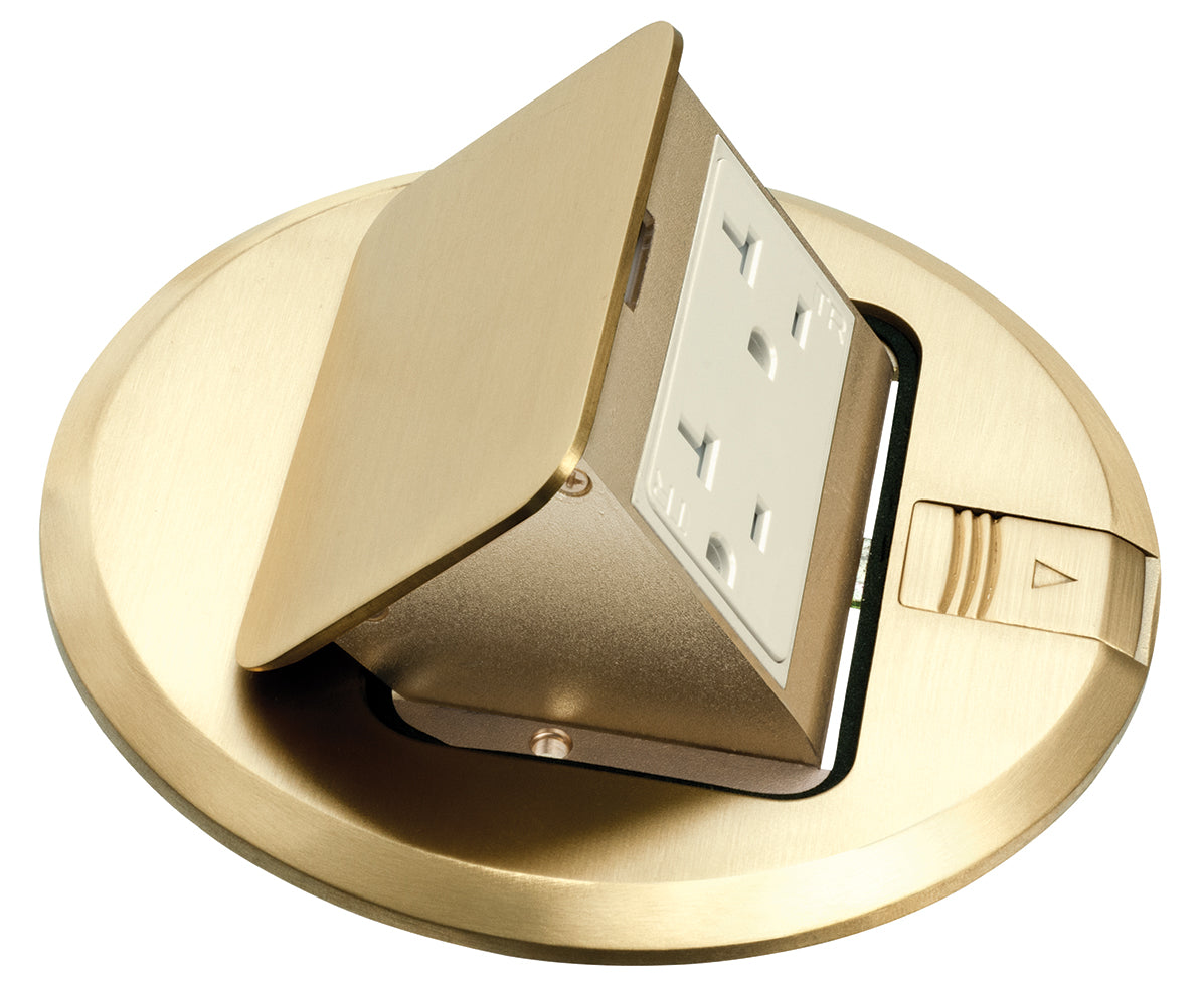 Arlington FLBT6615MB | Brass Pop-Up Cover With Receptacle
