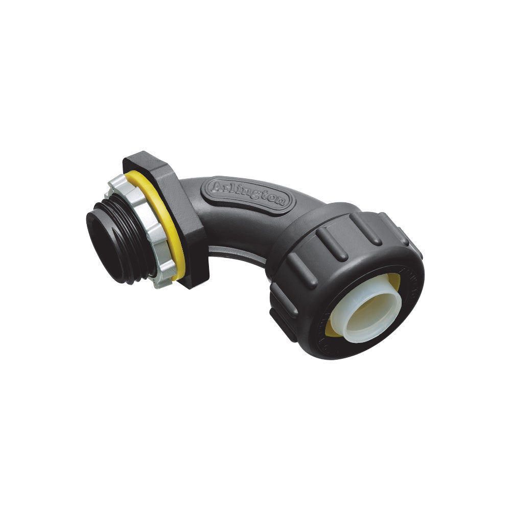 Arlington NMLT9075BL | 3/4" BLACK PVC LIQUIDTIGHT 90 Degree CONNECTOR
