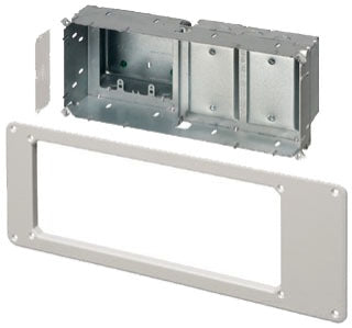 Arlington TVBS613 | 4-Gang Steel Tv Box With White Trim Plate