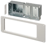 Arlington TVBS613 | 4-Gang Steel Tv Box With White Trim Plate