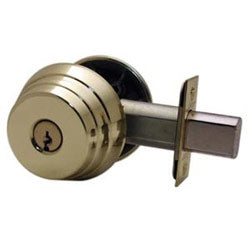 Arrow Lock E62-CS 03 395 141 KA4 | Door Deadbolt, Square Corner Strike, Double Cylinder, Keyed Alike in 4, CS Keyway, 2-3/8" Backset, 1" Deadlatch, Bright Brass