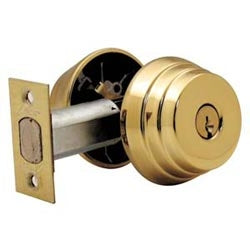 Arrow Lock E62-CS 03 395 144 KA4 | Door Deadbolt, Square Corner Strike, Double Cylinder, CS Keyway, Keyed Alike in 4, Bright Brass