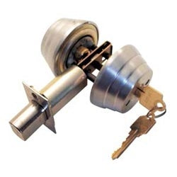 Arrow Lock E62 26D 395 141 AR KA4 | Door Deadbolt, Square Corner Strike, Double Cylinder, Keyed Alike in 4, Satin Chromium Plated