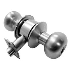 Arrow Lock MK12TA 26D 300 111 KA4 | Cylinder Lockset, Tudor Knob, A Rose Trim, T-Strike, Keyed Alike in 4, Satin Chromium Plated, For Storeroom