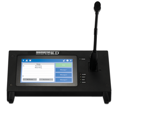 Atlas Sound IED550CS-G | touch Screen Digital Communication Station with CobraNet Message Channels with Gooseneck Microphone