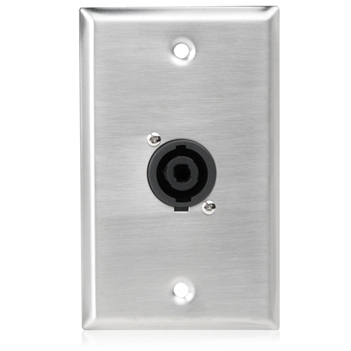 Atlas Sound SG-NL4MP-1 | Single Gang Stainless Steel Plate with (1) NL4MP 4 Pole Connector