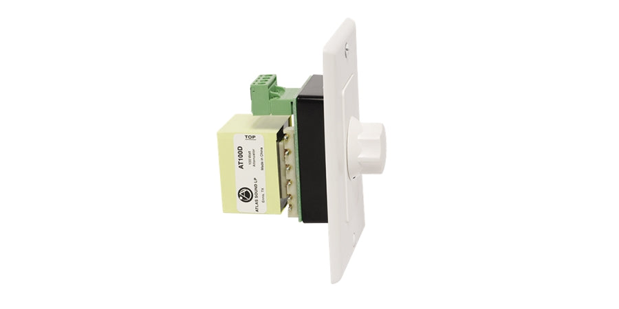 AtlasIED AT100D | Decora Attenuator, 1-Gang, White/Ivory