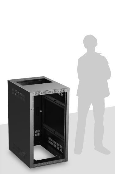 Atlas Sound 221-30 | Welded Rack 30 inch Deep, 21RU, Shown with Optional Front Door
