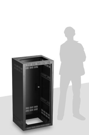 Atlas Sound 224-18 | Welded Rack 18.5 inch Deep, 24RU, Shown with Optional Front Door