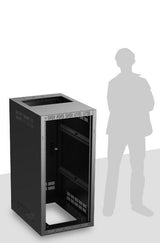Atlas Sound 224-30 | Welded Rack 30 inch Deep, 24RU, Shown with Optional Front Door