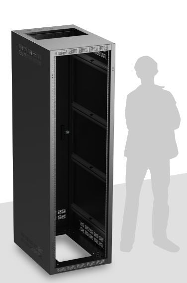 Atlas Sound 240-30 | Welded Rack 30 inch Deep, 40RU, Shown with Optional Front Door