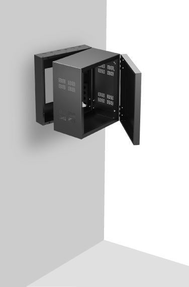 Atlas Sound 312-12 | 19 inch Wide Opening Stand-Alone Wall Cabinet with Adjustable Rails 12 RU