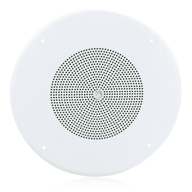 Atlas Sound DD87W-HC | 8 Inch In-Ceiling Coaxial Speaker with 70.7V 8-Watt Transformer, Baffle, and Hyfidrophobic Treatment Coating