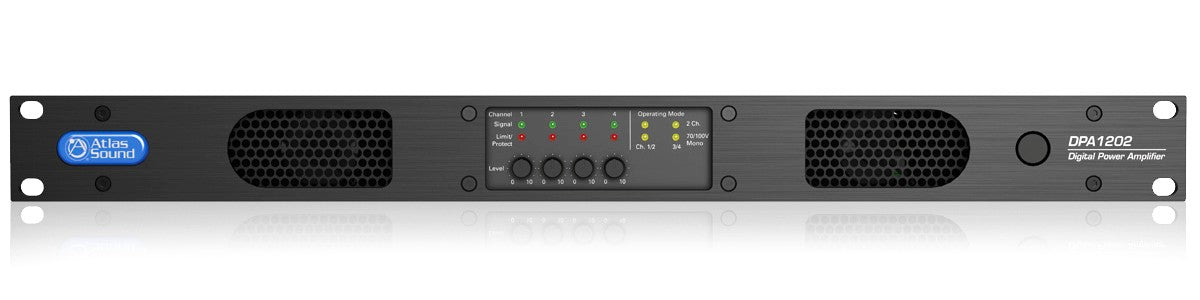 Atlas Sound DPA1202 | 1200-Watt Networkable Multi-Channel Power Amplifier with Optional Dante Network Audio