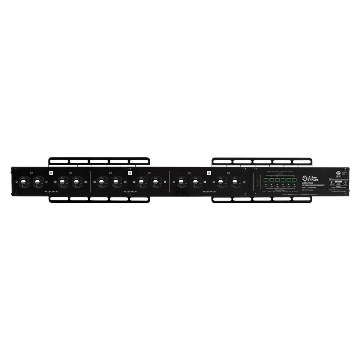 Atlas Sound ECM-2063 | 20A+20A+20A AC Power Distribution Sequencer Raceway