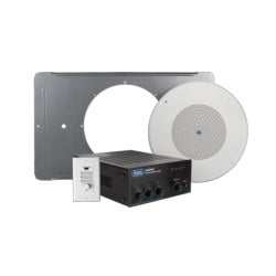 Atlas Sound EZSYS-BGM-CPHD | Complete Business Music & Paging System for Ceiling Tile Applications with Level, Source Wall Controller and Self Diagnostics