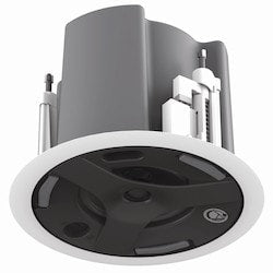 Atlas Sound FAP43T-W | 4.5 Inch Coaxial In-Ceiling Speaker with 32-Watt 70V/100V Transformer, Ported Enclosure, and Safety First Mounting System